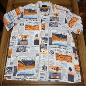 No Boundaries Button Up Shirt "Palm Springs Ca Newspaper" - Size 2XL NWT